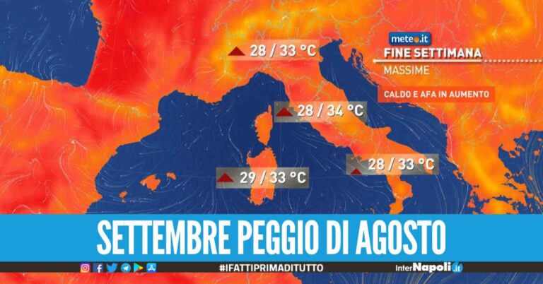 Il caldo non accenna a fermarsi, temperature vicino ai 40 gradi anche a settembre