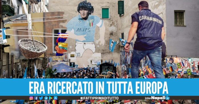 Latitante tradito dal 'panaro', preso vicino al murales di Maradona mentre ordinava un panino