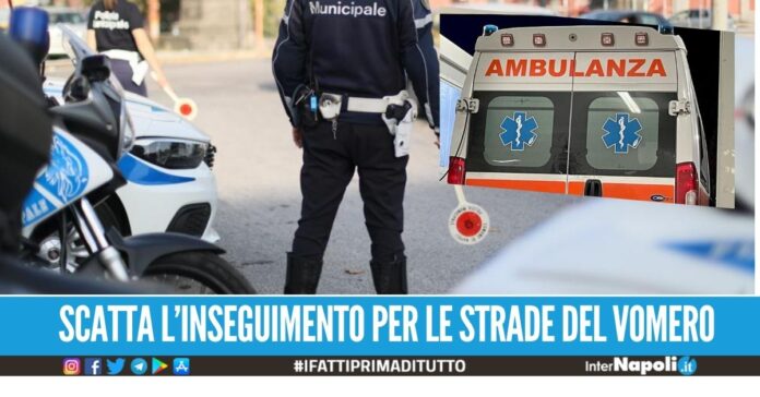 inseguimento vomero chiaiano incidente agente municipale