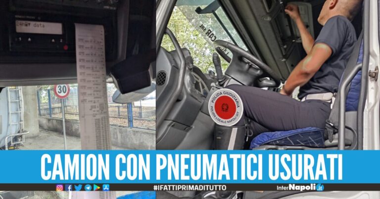Controlli ai mezzi pesanti a Napoli tachigrafi alterati e 7 patenti ritirate