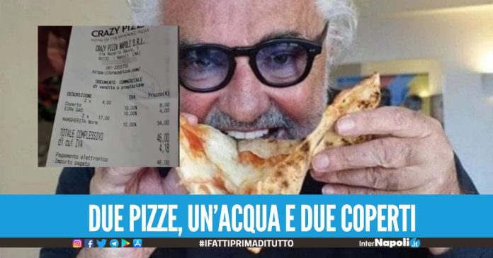 Lo scontrino di 'Crazy Pizza' di Briatore a Napoli fa discutere 46 euro per due margherite