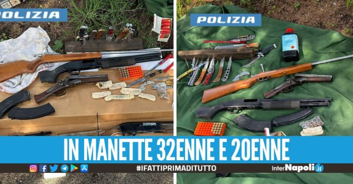 Pistole, fucili e munizioni: scoperto arsenale nel deposito a Scampia, due arresti