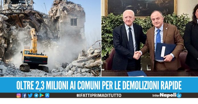 Partono gli abbattimenti delle case abusive a Pozzuoli, Quarto, Bacoli e Ischia