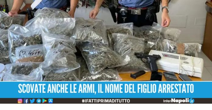 Arrestati padre e figlio a Giugliano, trovati 9 kg di marijuana in casa