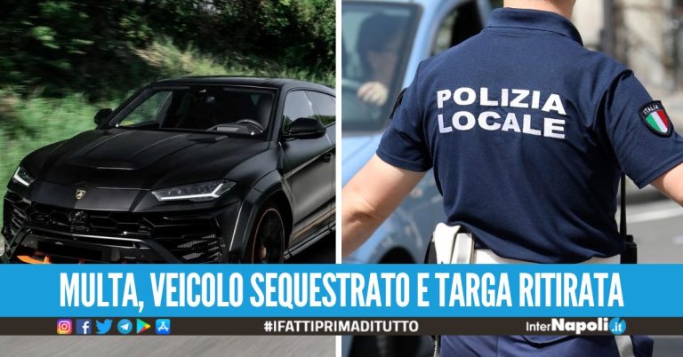 Adesivo sulla targa della Lamborghini per eludere l'autovelox, 'furbetto' beccato a Napoli