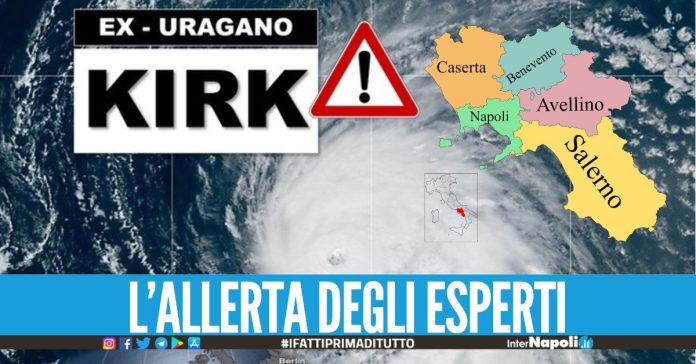 Arriva l'uragano Kirk in Campania, violenta perturbazione con forti venti e temporali intensi