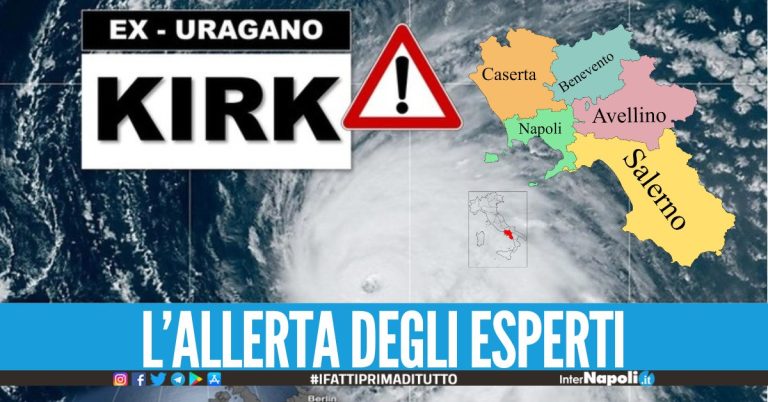 Arriva l'uragano Kirk in Campania, violenta perturbazione con forti venti e temporali intensi
