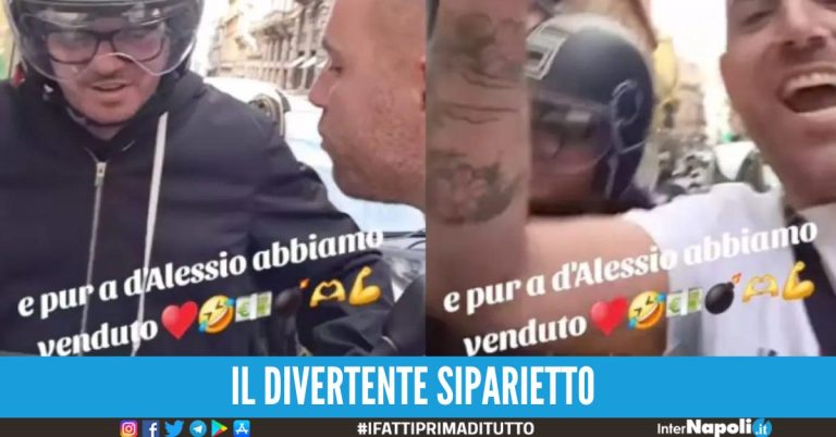 La gag tra Gigi D’Alessio ed il venditore di calzini: il cantante gli regala 20 euro