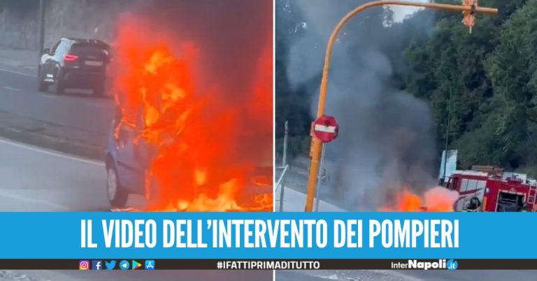 Paura tra Quarto e Pozzuoli, auto completamente divorata dalle fiamme