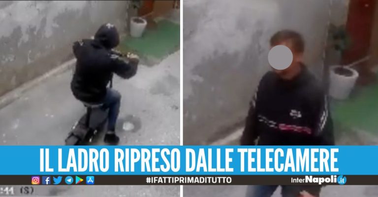 Furto in un condominio a Napoli, entra nel portone e scappa col monopattino elettrico