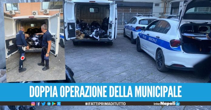 Giugliano, fermati due furgoni sospetti pezzi di moto rubati ed un carico di pneumatici