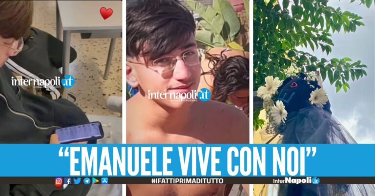 Il rione Sanità e gli amici piangono Emanuele Tufano drappo nero e fiori Epoca violenza e senza futuro