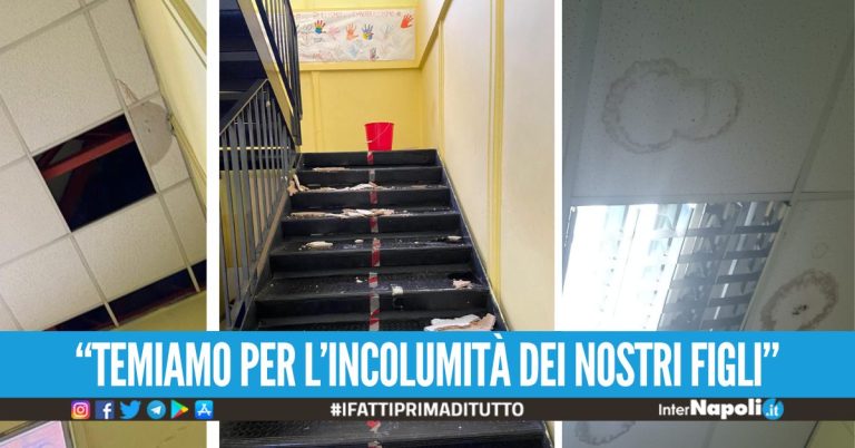 Infiltrazioni e crolli dal soffitto, paura nella scuola a Secondigliano: la denuncia delle mamme