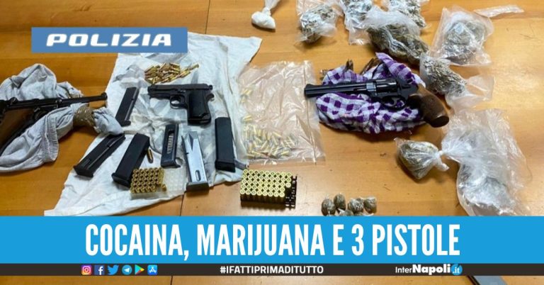 Nascondeva pistole e droga in casa: arrestato 45enne a Torre del Greco