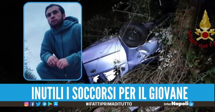 Tragico incidente in Irpinia, auto finisce in una scarpata: Giacomo muore a 24 anni