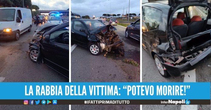 Paura sull'Asse Mediano, speronato e mandato fuori strada nel tentativo di rapina vicino al campo rom di Giugliano