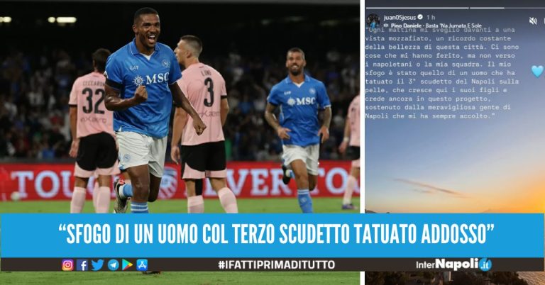 Juan Jesus fa dietrofront dopo le polemiche: "Nulla contro Napoli e i napoletani, le mie solo parole di sfogo"