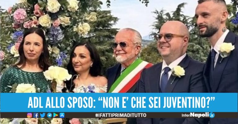 De Laurentiis mattatore e showman, officia un matrimonio e sforna battute sulla Juventus