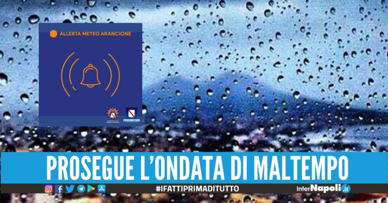 Il maltempo continua a flagellare la Campania, emanata l'allerta meteo arancione