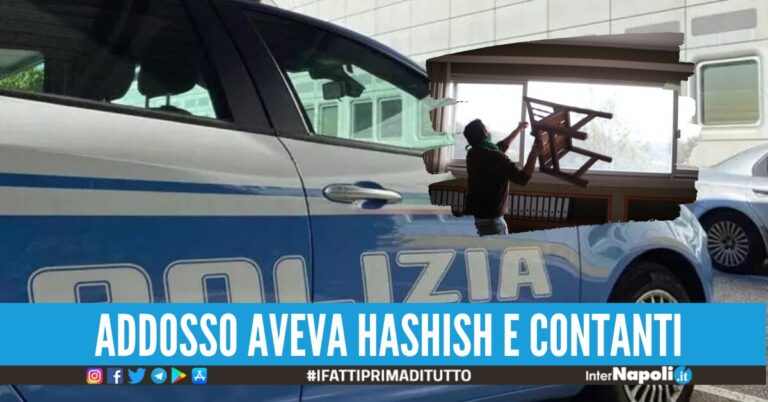 Lancia una sedia contro gli agenti per sfuggire ai controlli, pusher in manette a Salerno