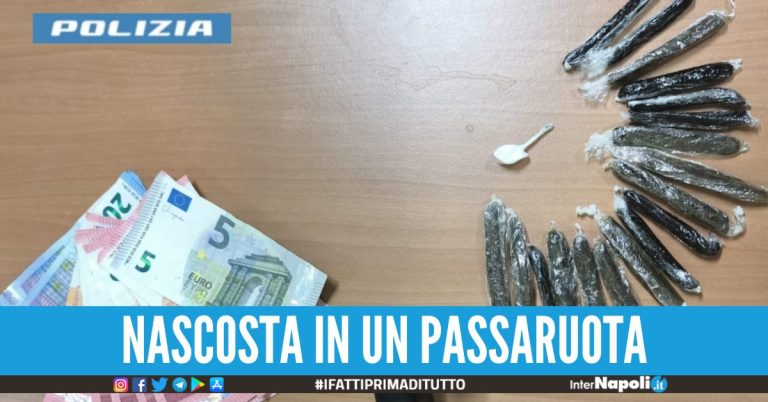 Spaccia hashish e cocaina, 24enne beccato al Rione Don Guanella