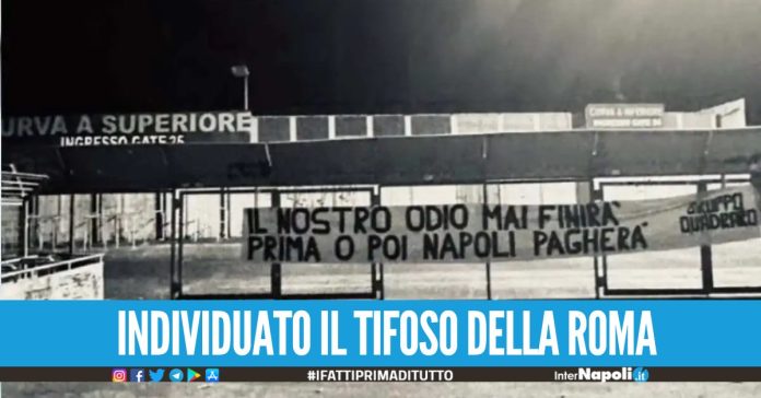 Striscione contro Ciro Esposito fuori la Curva A, individuato tifoso della Roma