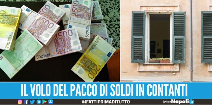Follia nel Casertano, lancia 160mila euro dalla finestra alla vista dei carabinieri