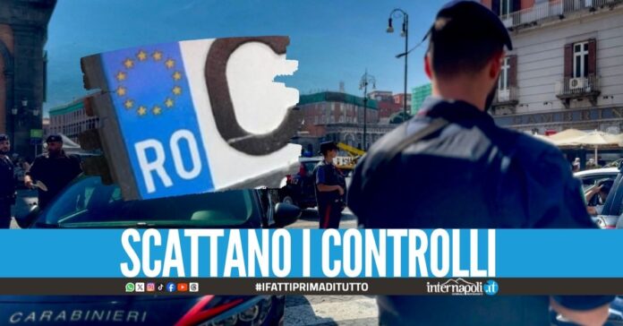 Boom di targhe straniere a Napoli, raffica di denunce e multe