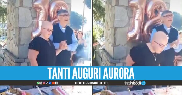 Aurora Frascogna compie 18 anni, torta e festa in chiesa per la piccola guerriera