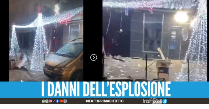 Bomba esplosa a Barra: danneggiati bar, panificio e auto in sosta