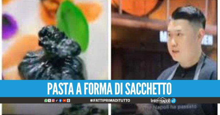 Pasta a forma di sacco d’immondizia, la curiosa dedica dello chef a Napoli
