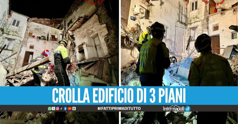 Crolla palazzina a Sessa Aurunuca, 4 estratti vivi dalle macerie: evacuate 12 persone