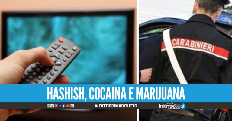 Droga nascosta nel mobiletto del televisione, 32enne in manette a Mondragone