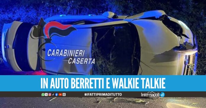 Si ribalta con l'auto durante il tentativo di fuga dai carabinieri, in manette 20enne nel Casertano