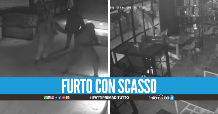 Scassinano a badilate la saracinesca del bar a Casoria, ladri via con champagne e liquori