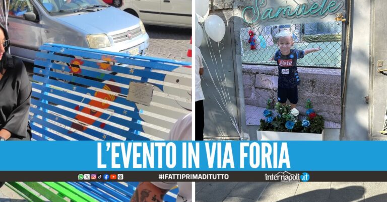 Inaugurata a Napoli una panchina in memoria del piccolo Samuele Gargiulo