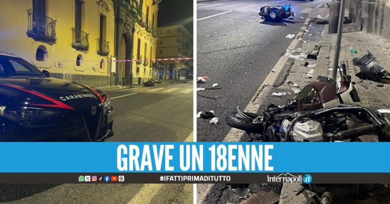 Maxi incidente a Torre del Greco, coinvolte un'auto e due scooter: feriti tre giovanissimi