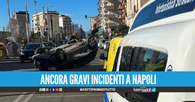 Napoli, due incidenti gravi in poche ore Suv perde il controllo e travolge auto in sosta