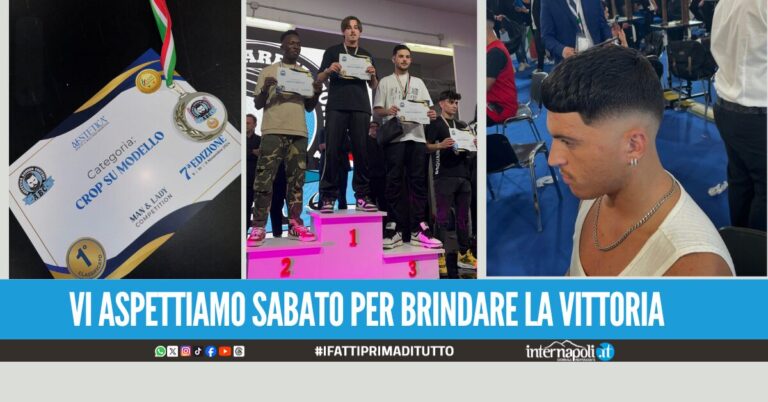 Simone Ragosta festeggia di nuovo, primo posto nella categoria taglio Croop