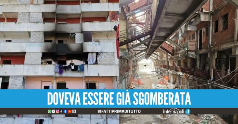 Incendio nella Vela Rossa di Scampia, le fiamme dopo la caduta di una stufa