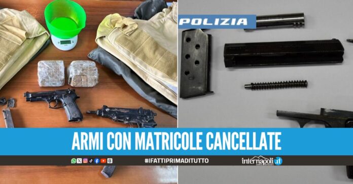 Tre pistole scovate tra Napoli e Boscoreale, arrestati i 'custodi'