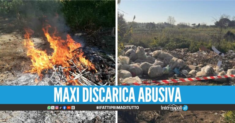 Imballaggi, vernici e lastre di amianto: sequestrata area di 3mila mq a Lago Patria