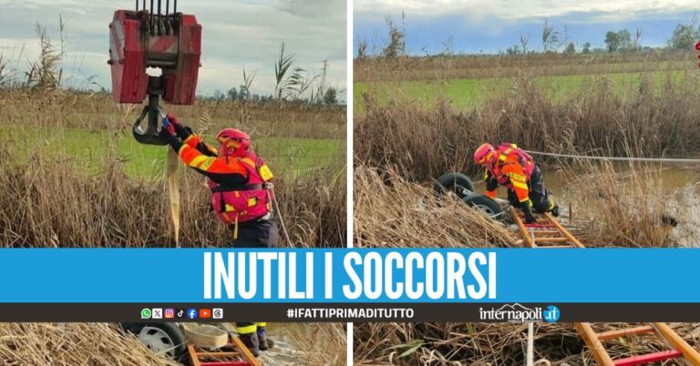Auto finisce nel canale di scolo a Villa Literno, morta una donna di 44 anni