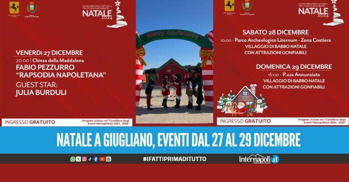 Natale a Giugliano animazione, musica dal vivo e artisti di strada al centro ed in fascia costiera