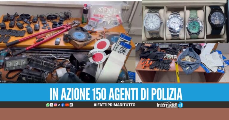 Blitz nel campo rom a Scampia sequestrati 3mila euro, 4 orologi, telefoni e una pistola