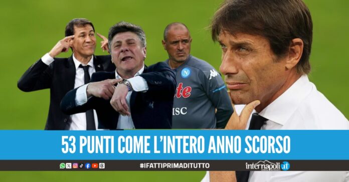 Conte ha già raggiunto il Napoli dell'anno scorso, ma ha 16 partite in meno