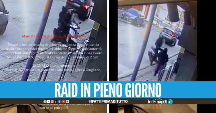 Tentano il colpo nel noto pub di Giugliano, ma notano le telecamere di videosorveglianza e fuggono