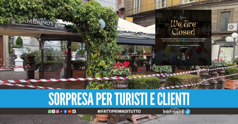 Chiude il Gran Caffè Gambrinus a piazza Trieste e Trento: "Improrogabili lavori in corso"