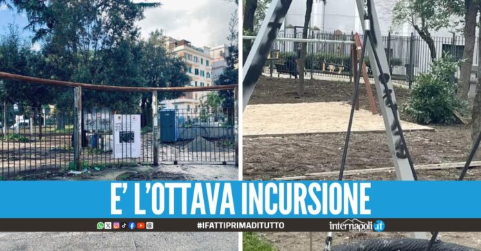 Raid al parco Mascagna al Vomero, imbrattata l'altalena nell'area giochi per i bambini