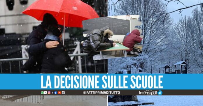 Allerta vento e neve, scuole chiuse in diversi Comuni in Campania